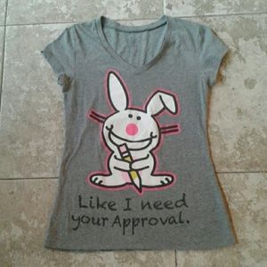 Happy Bunny LIKE I NEED YOUR APPROVAL Shirt Sz S